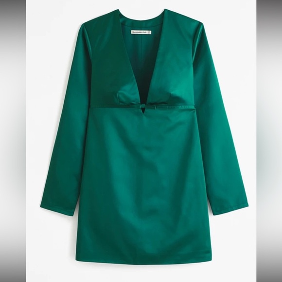 Abercrombie & Fitch Green Low Cut bow front dress - Picture 1 of 5